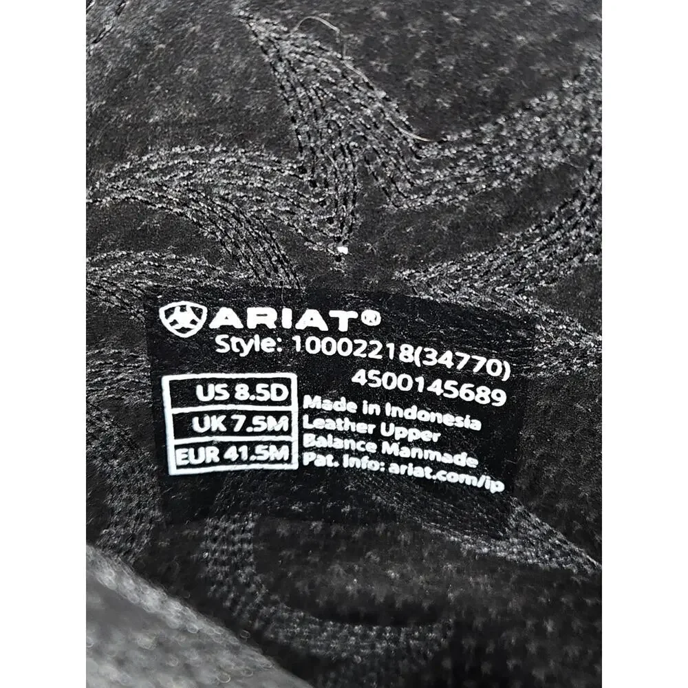 Ariat Men's Heritage Western R Toe Black Deertan Boots 10002218 Size 8.5D EUC - Picture 6 of 10